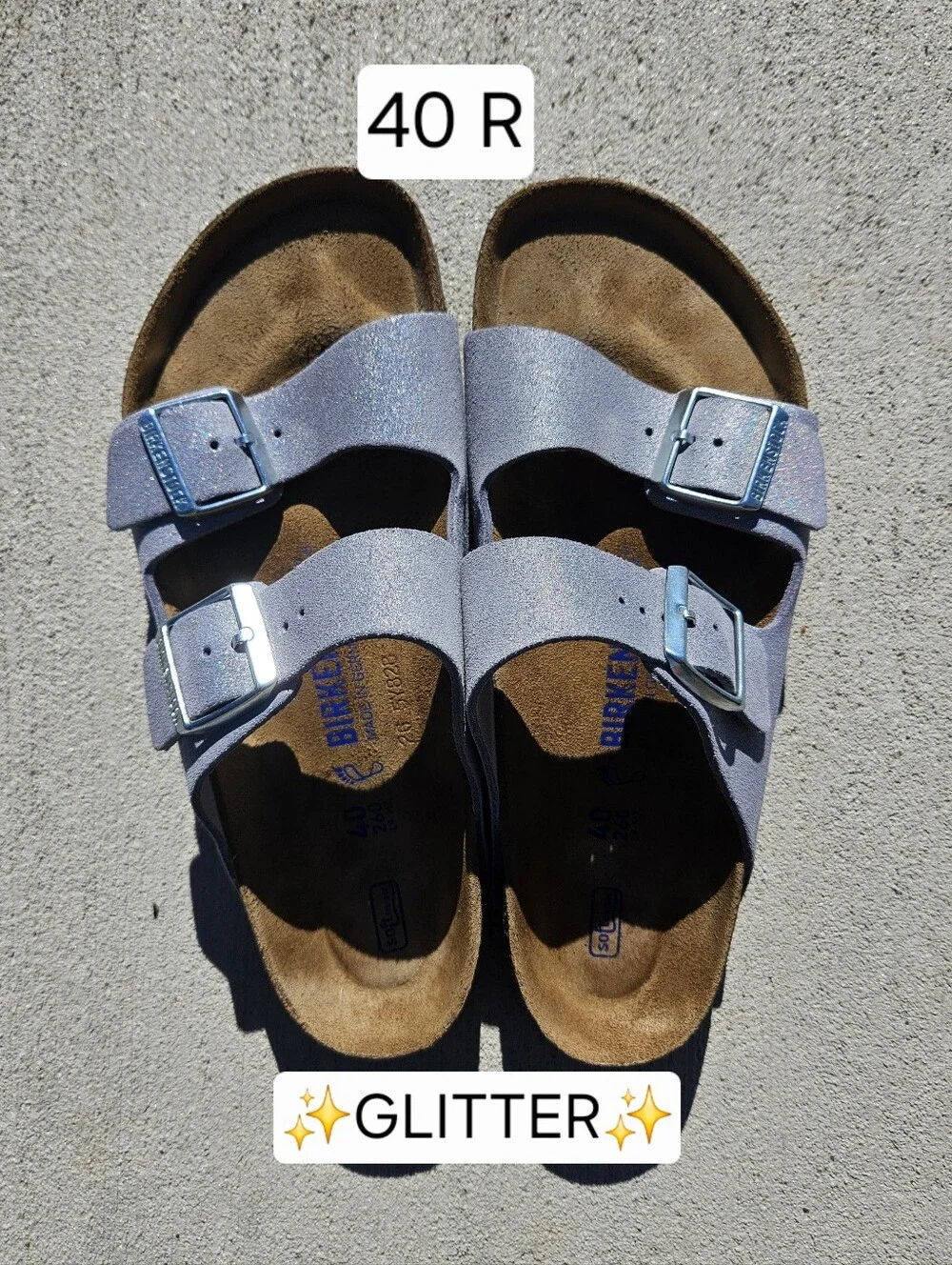 Birkenstock Arizona Shimmering Purple Fog Suede 40 R
